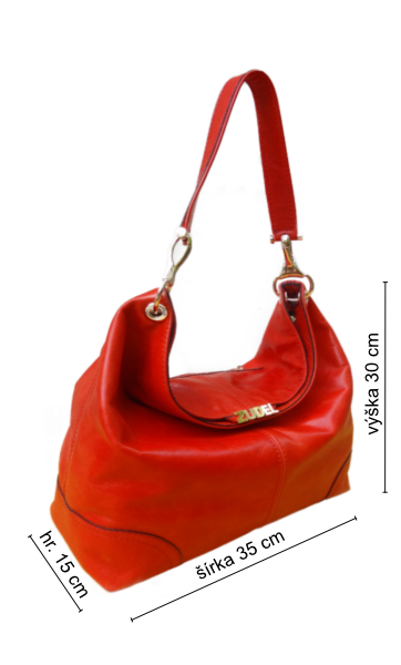 Kožená kabelka, taška 35x30 cm